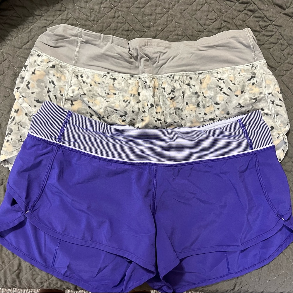 SOLD 2 lululemon speed up short size 8